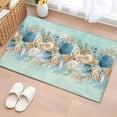 thumbnail image 1 of Bathroom Rugs 2x3 Ft, Beach Coastal Teal Non Slip Area Rugs for Kitchen Bedroom Entryway, Nautical Shell Starfish Coral Summer Washable Carpet Runner Rug Floor Mats for Bedroom Home Decor, 1 of 8