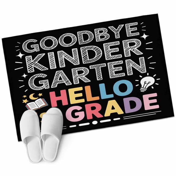 Bathroom Rugs 2x3 Ft, Black Graduation Non Slip Area Rugs for Kitchen Bedroom Entryway, Funny Words Kindergarten Washable Carpet Runner Rug Floor Mats for Bedroom Home Decor