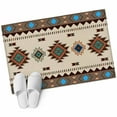 thumbnail image 1 of Bathroom Rugs 2x3 Ft, Boho Southwest Non Slip Area Rugs for Kitchen Bedroom Entryway, Farmhouse Aztec Tribe Brown Blue Plaid Washable Carpet Runner Rug Floor Mats for Bedroom Home Decor, 1 of 9