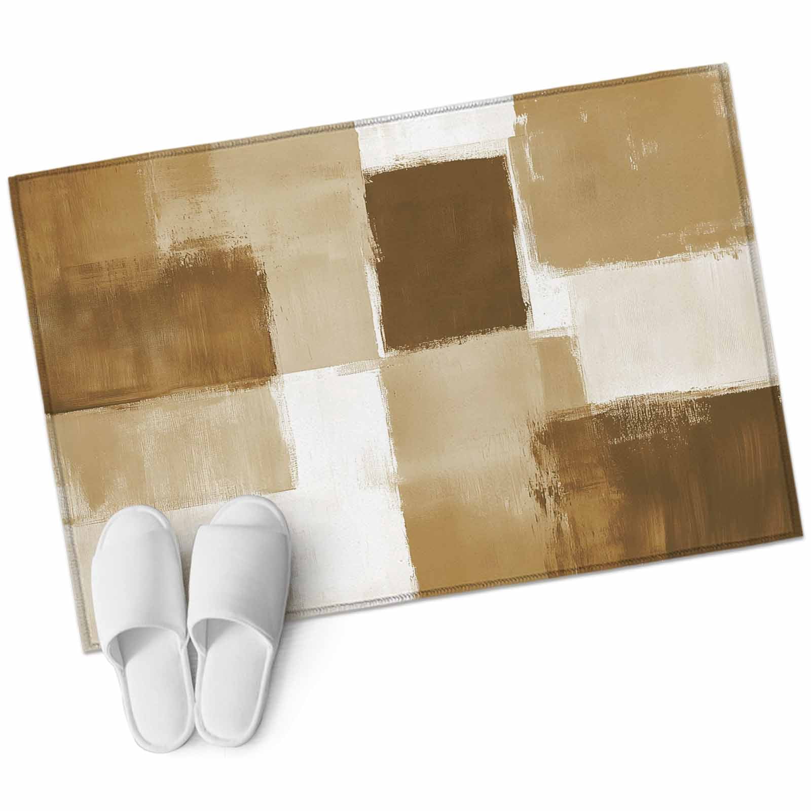 Bathroom Rugs 2x3 Ft, Brown Geometric Non Slip Area Rugs for Kitchen ...
