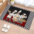thumbnail image 1 of Bathroom Rugs 2x3 Ft, Chef Non Slip Area Rugs for Kitchen Bedroom Entryway, Cartoon Cute Watercolor Cooking Black Plaid Washable Carpet Runner Rug Floor Mats for Bedroom Home Decor, 1 of 8