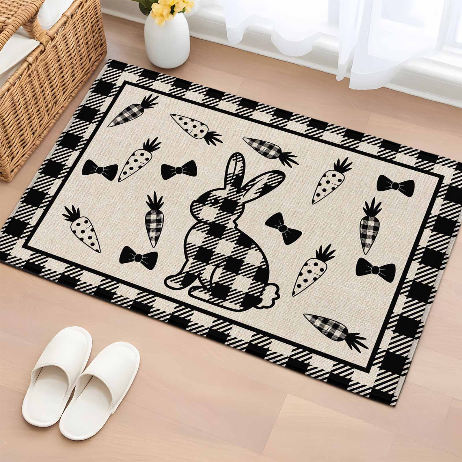 Cartoon Easter Rug Bathroom Rugs 2x3 Ft, Easter Bunny Non Slip Area Rugs for Kitchen ...