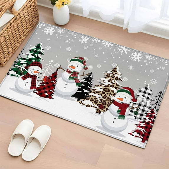 Bathroom Rugs 2x3 Ft, Grey Christmas Non Slip Area Rugs for Kitchen ...