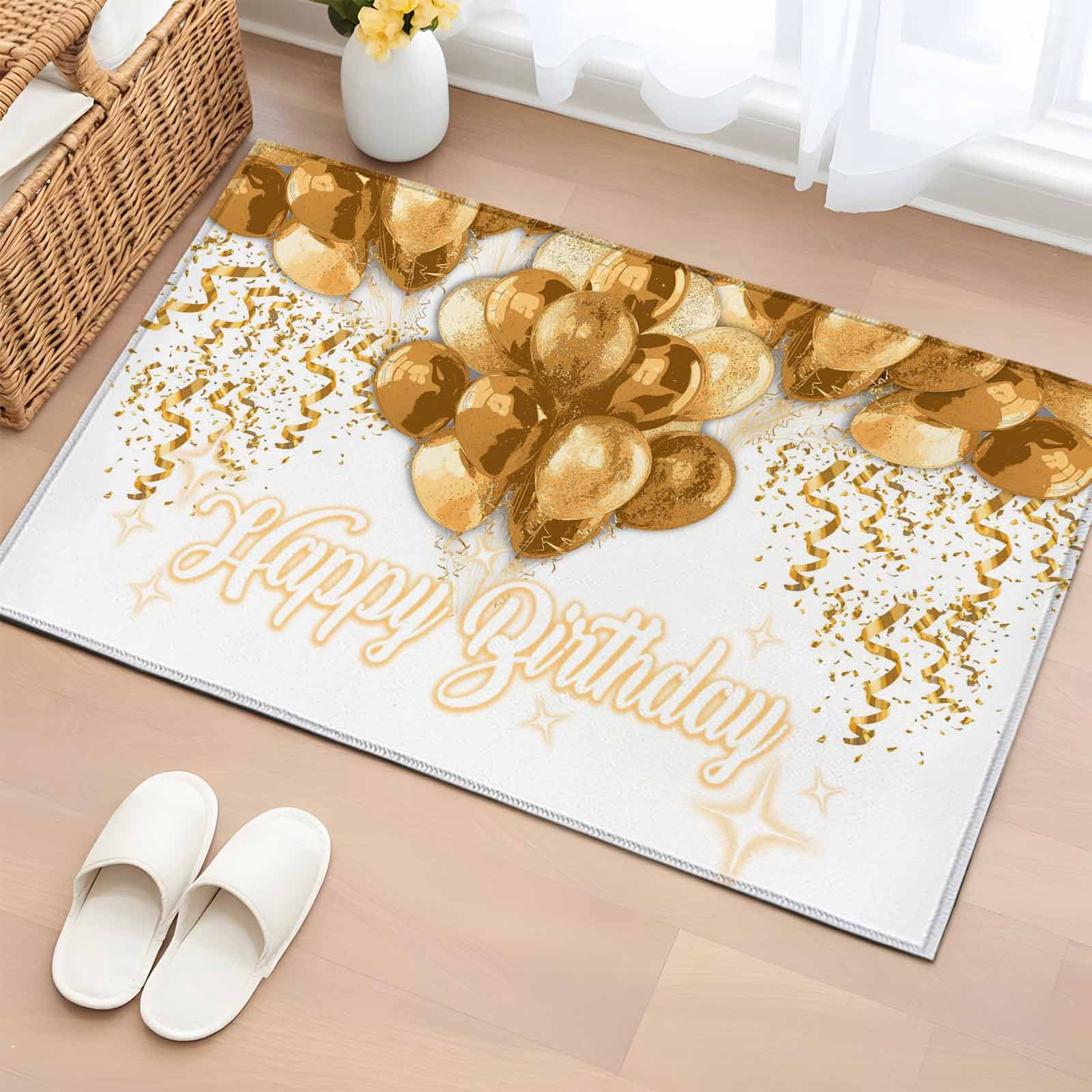 Bathroom Rugs 2x3 Ft, Happy Birthday Non Slip Area Rugs for Kitchen ...