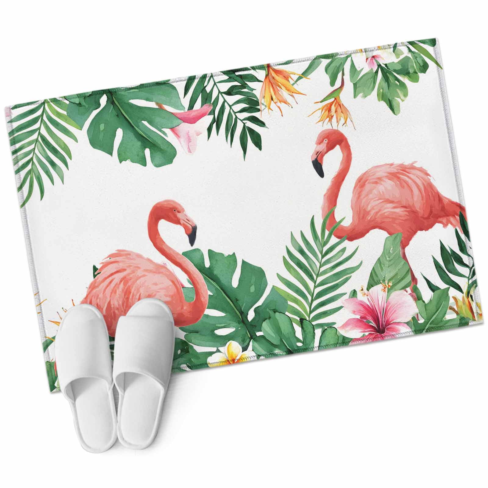 Bathroom Rugs 2x3 Ft, Pink Flamingo Birds Non Slip Area Rugs for ...