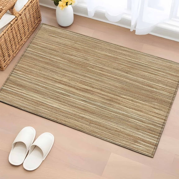 Bathroom Rugs 2x3 Ft, Retro Yellow Non Slip Area Rugs for Kitchen Bedroom Entryway, Country Farmhouse Abstract Minimalist Texture Washable Carpet Runner Rug Floor Mats for Bedroom Home Decor