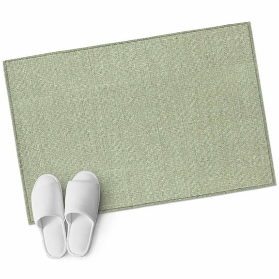 Bathroom Rugs 2x3 Ft, Sage Green Burlap Texture Non Slip Area Rugs for Kitchen Bedroom Entryway, Farmhouse Vintage Sage Green Washable Carpet Runner Rug Floor Mats for Bedroom Home Decor