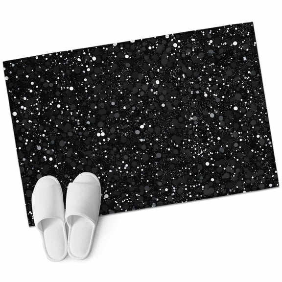 Bathroom Rugs 2x3 Ft, Star Sky Non Slip Area Rugs for Kitchen Bedroom Entryway, Modern Abstract Black Starry Night Dots Pattern Washable Carpet Runner Rug Floor Mats for Bedroom Home Decor