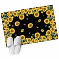 thumbnail image 1 of Bathroom Rugs 2x3 Ft, Sunflower Black Non Slip Area Rugs for Kitchen Bedroom Entryway, Watercolor Floral Vintage Farmhouse Washable Carpet Runner Rug Floor Mats for Bedroom Home Decor, 1 of 9