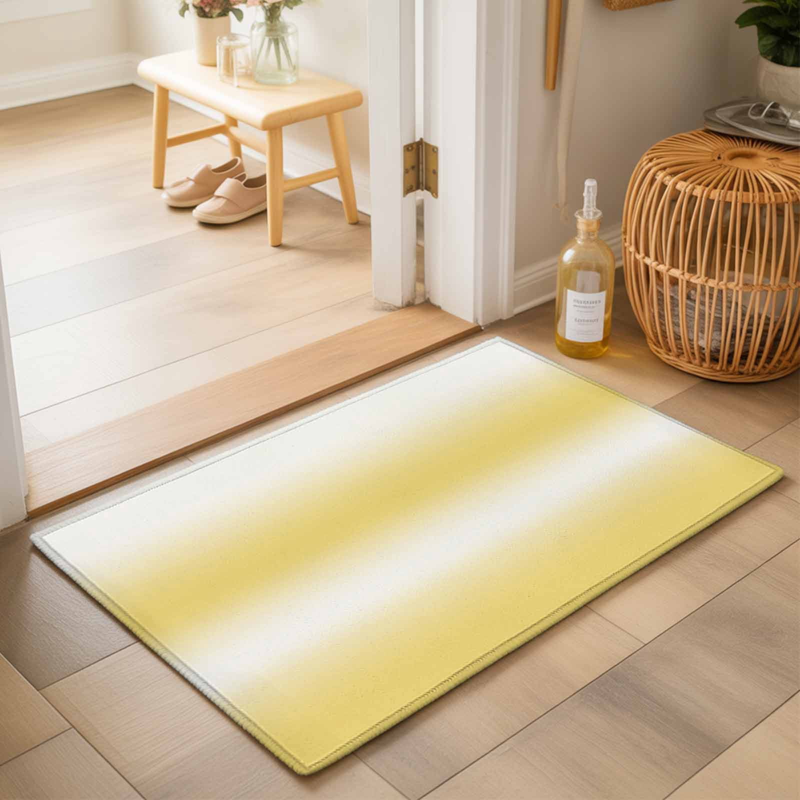 Bathroom Rugs 2x3 Ft, Yellow Ombre Non Slip Area Rugs for Kitchen ...