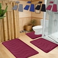 thumbnail image 1 of Bathroom Rugs 3 Piece Set - Non-Slip Bath Mat & Contour Rug, Super Absorbent and Machine Washable, Quick-Dry Bathroom Floor Mat Set for Bath Tub and Shower, Red by PALIFEUR, 1 of 10