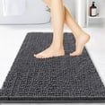 thumbnail image 1 of Bathroom Rugs 36x24, Extra Soft Absorbent Chenille Bath Rugs, PVC Backing Quick Dry, Machine Washable Bath Mats for Bathroom Floor, Tub and Shower, Home Decor Accessories,Dark Grey, 1 of 4