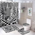 thumbnail image 1 of Bathroom Rugs 4 Piece with Shower Curtain Sets , Autumn Landscape Pattern Printed on Bathroom Rug and Shower Curtain Sets, Suitable for Small Gym Guest Bath, 72 x 72 inches, 1 of 8