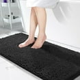 thumbnail image 1 of Bathroom Rugs, 44'' x 24'', Extra Soft Chenille Bath Rugs, Non-Slip, Water Absorbent, Thick Floor Mat with Machine Washable, Plush Microfiber Shaggy Rugs for Shower Bathtubs, Black, 1 of 6