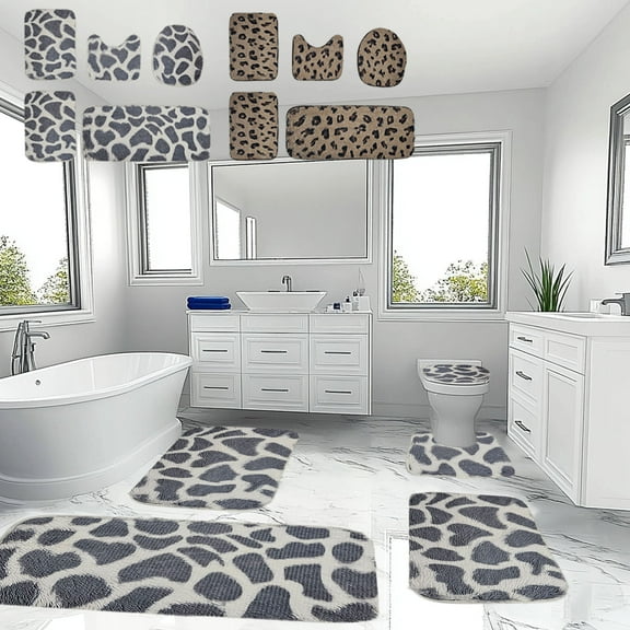 Bathroom Rugs 5 Piece under $5! CQCYD 5 Piece Bathroom Rug Set, Family Bath Mat Collection, Spa Style Bathroom Decor, Guest Bathroom Mat Set, Master Bathroom Floor Mats