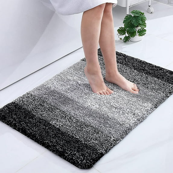 Bathroom Rugs under $5! kkbbma Bathroom Rugs, Soft Absorbent Microfiber Shaggy Bath Rugs, Non-Slip, Thick Plush Machine Washable Dry Bath Mats for Bathroom, Tub and Shower
