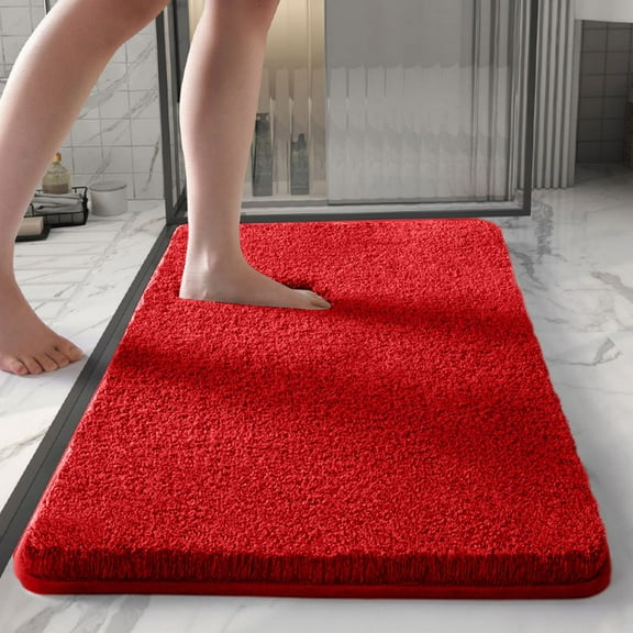Bathroom Rugs, Absorbent Non Slip Bath Mat, Thick Fiber Floor Mat, Medium Size 50x80cm, Quick Drying for Shower and Tub