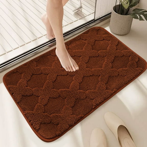 Clearance Under $5 Bathroom Rugs,Bath Mat,Home Decor,Bath Rugs,Thickened Restroom Floor Mats,Absorbent Bathroom Toilet Non-slip Mats,Bedroom Carpet Door Mat(Brown 24*16in)from ANMUYUM