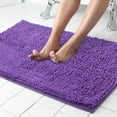 thumbnail image 1 of Bathroom Rugs Bath Mat Thick Soft Absorbent Chenille Bath Mats for Bathroom, Microfiber Dries Quickly, Shaggy Washable Rug, Plush Durable Rug, Bathtub and Shower Floor, 24" x 16", Purple, 1 of 8