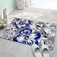 thumbnail image 1 of Bathroom Rugs Bath Mats Blue Gray Flower Floral Texture Fluffy Soft Plush Microfiber Carpet Rug, Soft Non-Slip Highly Absorbent Floor Mats Machine Washable 30x18Inch, 1 of 5