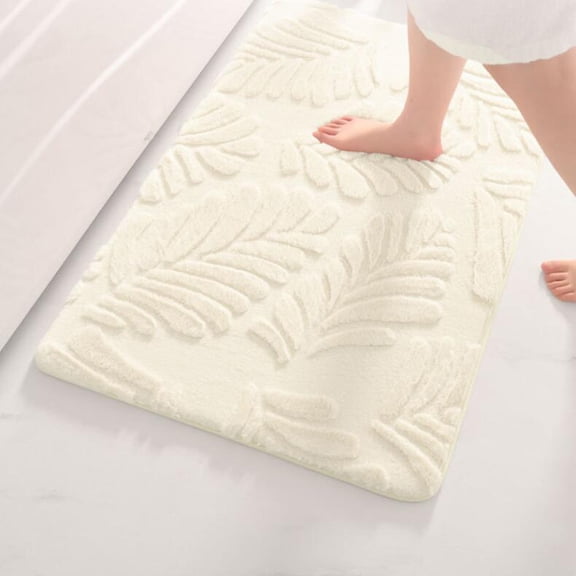 WEXIA Bathroom Rugs Beige, Soft Non Slip Absorbent Bath Rugs, Bathroom Floor Mat, Machine Washable Doormat 15.7"x23.6"