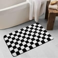 thumbnail image 1 of Bathroom Rugs Black and White Checkered Bath Mat Non Slip Water Absorbent Bath Rug Soft Microfiber Machine Washable Floor Mats for Tub Bathroom Indoor Doormat,20"x31", 1 of 6
