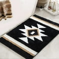 thumbnail image 1 of Bathroom Rugs Boho Bath Mat Non Slip Black Aztec Bath Rug, Soft Absorbent Microfiber Luxury Plush Washable Floor Carpet for Bathroom Shower Modern Decor 18x24, 1 of 5