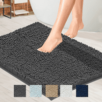  Gorilla Grip Bath Rug and Square U-Shape Contoured Mat for  Toilet, Both Gray, Bath Rug is Size 44x26, Contoured Mat is Size 22.5x19.5,  2 Item Bundle : Home & Kitchen