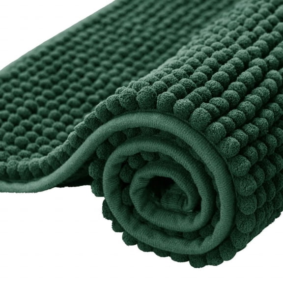 Bathroom Rugs Chenille Bath Rug Soft Short Plush Bath Mat Soft Shower Mat Water Absorbent Shower Mat Quick Dry Machine Washable(Celadon,16" x 24")