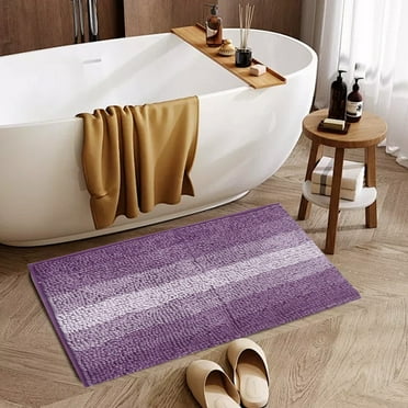 Bathroom Rugs Chenille Bath Rug Soft Short Plush, Water Absorbent Shower Mat Quick Dry Machine Washable