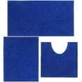 thumbnail image 1 of Bathroom Rugs Chenille Bath mat 3 Piece Set, Super Absorbent, Strong PVC Non Slip Backing, Bath mats for Bathroom, Plush Shaggy, Thick, Machine Washable, Bathtub, Toilet, Royal Blue, 1 of 9
