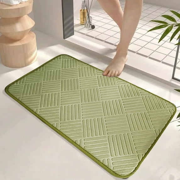 Bathroom Rugs Clearance Under $5! Rvasteizo Solid Color Bathroom Mats Toilet Floor Mats Entrance Home Non Slip Foot Mats Absorbent Quick Drying Door Mats, Green