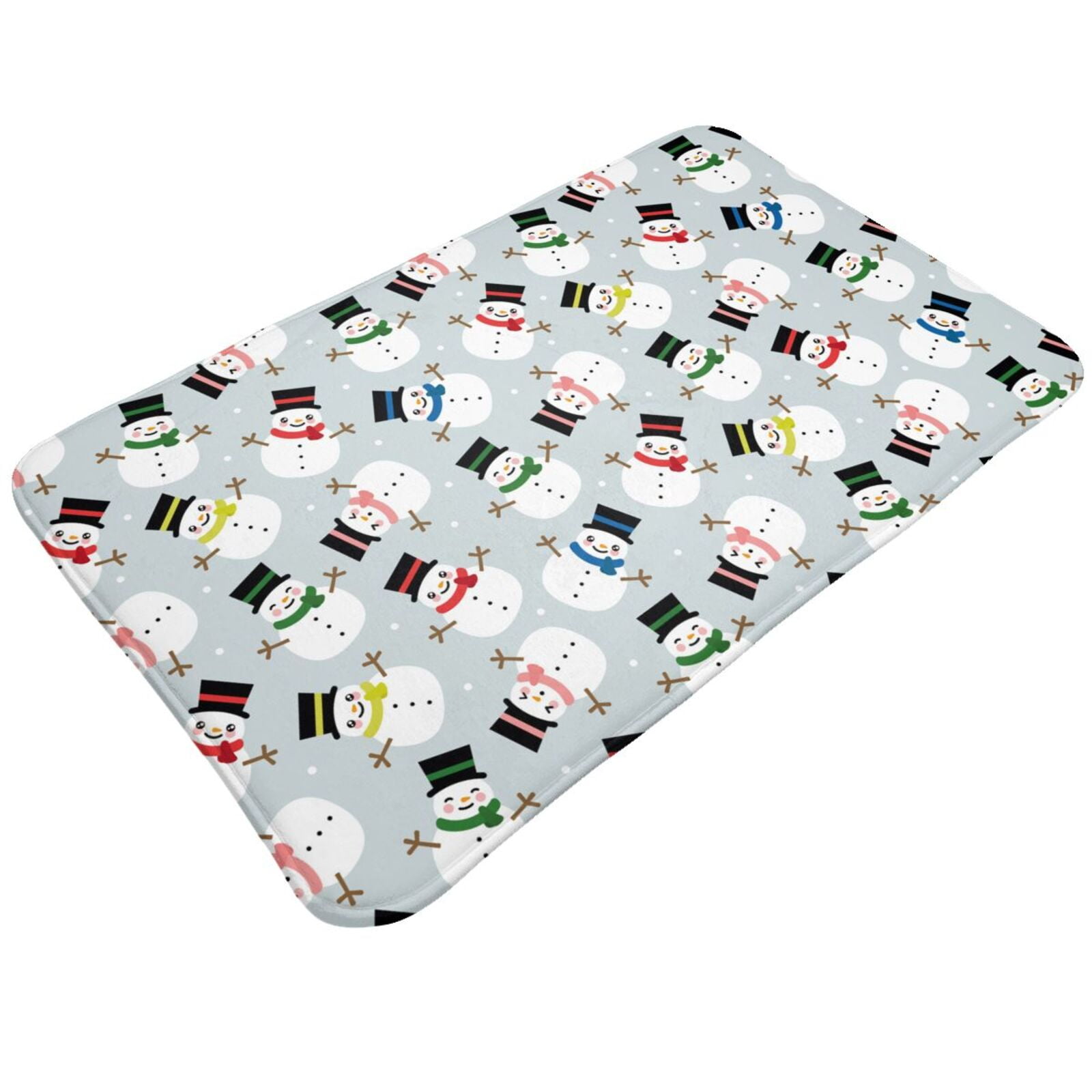 Bathroom Rugs, Colorful Hat Snowman20x31.5in Kitchen Mats for Floor