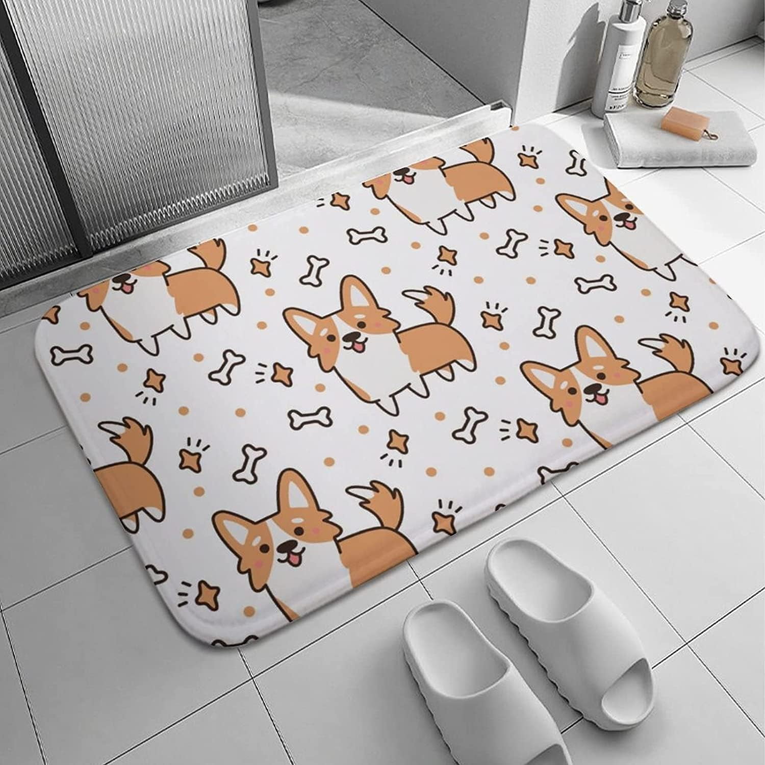 Bathroom Rugs Cute Dogs Bath Rugs Absorbent Non Slip Door Mats