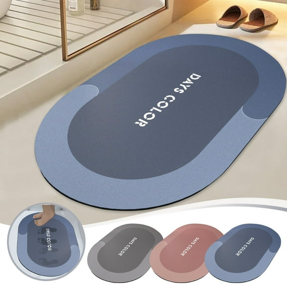 Bathroom Rugs, Diatomaceous Earth, Super Absorbent Bath Mat, Quick Dry, Bath Mats for Bathroom Non Slip, Bathtub Mat Non Slip, Rubber Backing, Washable Rugs, Shower Rug, Shower Room(16x24)