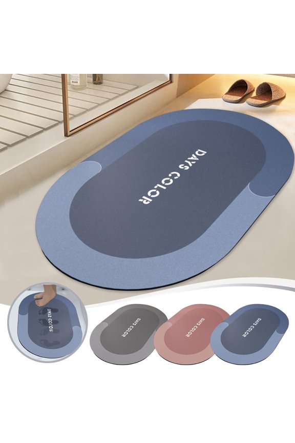 Bathroom Rugs, Diatomaceous Earth, Super Absorbent Bath Mat, Quick Dry, Bath Mats for Bathroom Non Slip, Bathtub Mat Non Slip, Rubber Backing, Washable Rugs, Shower Rug, Shower Room(16x24)