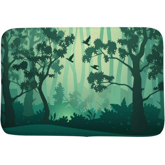 Bathroom Rugs Door Mat Floor Mat Super Cozy Forest Trees Print Bathroom Carpet Decorative Indoor Outdoor 31 x 20 inch Carpet Runner