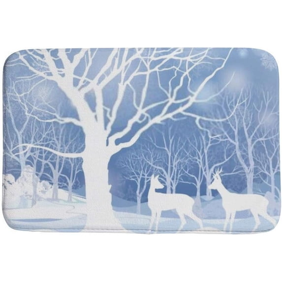 Bathroom Rugs Door Mat Floor Mat Super Cozy Snow Winter Landscape Print Bathroom Carpet Decorative Indoor Outdoor 36 x 24 inch Carpet Runner
