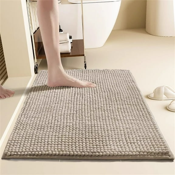 Bathroom Rugs Extra Soft Absorbent Bath Rugs Non Slip Dry Quickly Machine Washable Bath Mats For Bathroom Floor Tub And Shower Grey Polyester-Cotton Blend, Khaki 60*90Cm