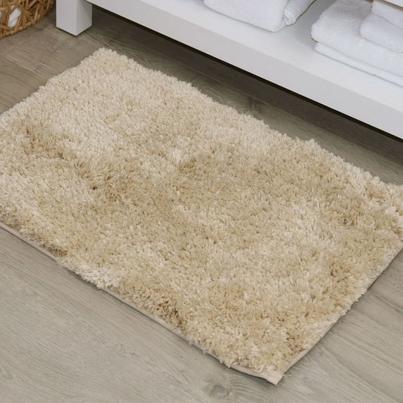 Bathroom Rugs, Extra Soft Absorbent Bath Rugs, Non-Slip, Quick Drying, Machine Washable, Plush Comfort for Bathroom Floor, Tub, Shower and Home Decor Accessories, 17x24, Linen