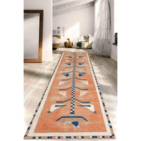 Bathroom Rugs, Farmhouse Decor Rug, Anatolian Rug, Bird Pattern Turkish Rug, Bird Rugs, Housewarming Gift Rug, Runner Rugs, Modern Rug, 3.3'x5' - 100x150 cm