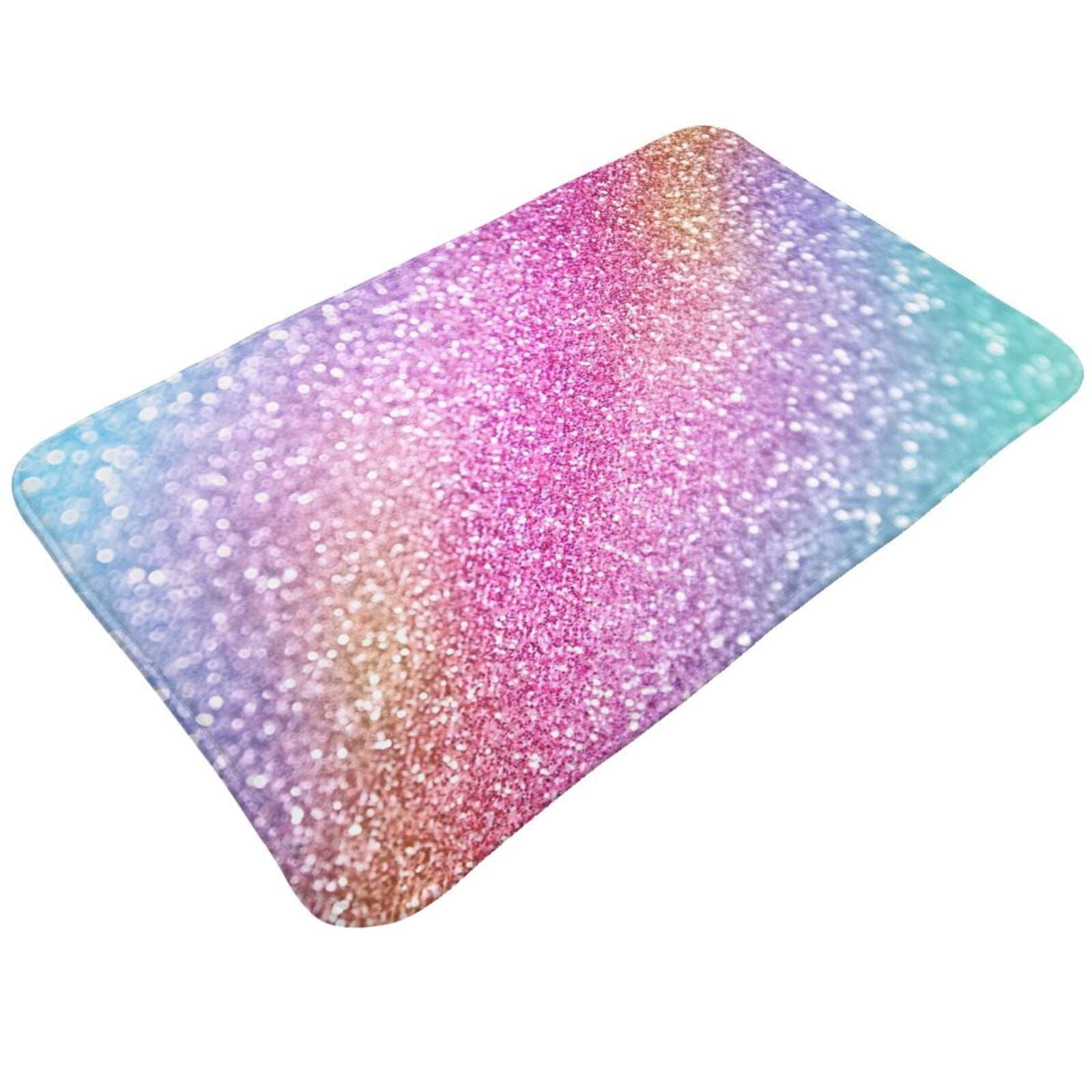 Bathroom Rugs, Fun Rainbow Pink20x31.5in Kitchen Mats for Floor, Non
