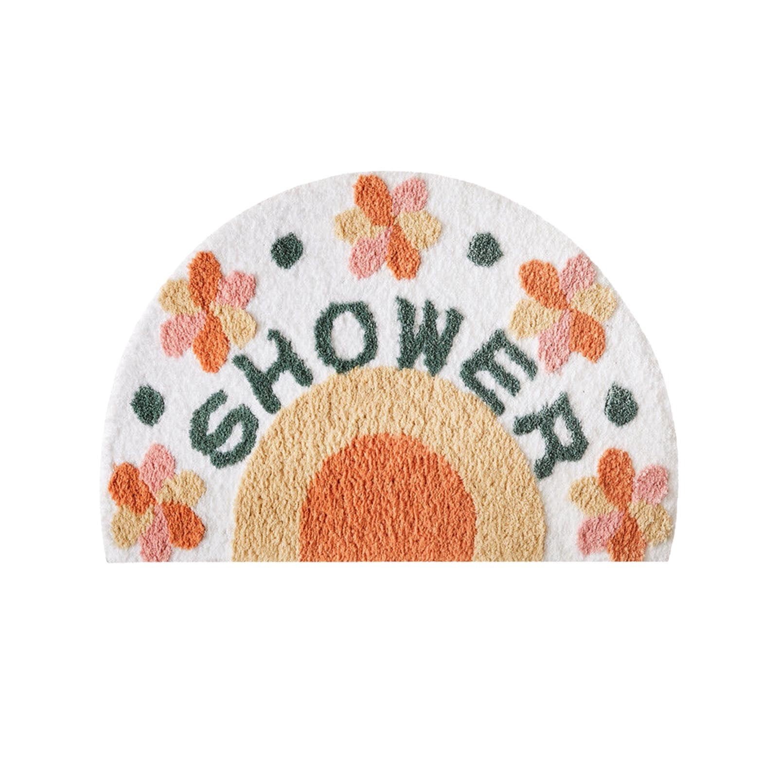 Bathroom Rugs Half Circle Bath Mat Cute Sun Bath Mats Retro Bohemian
