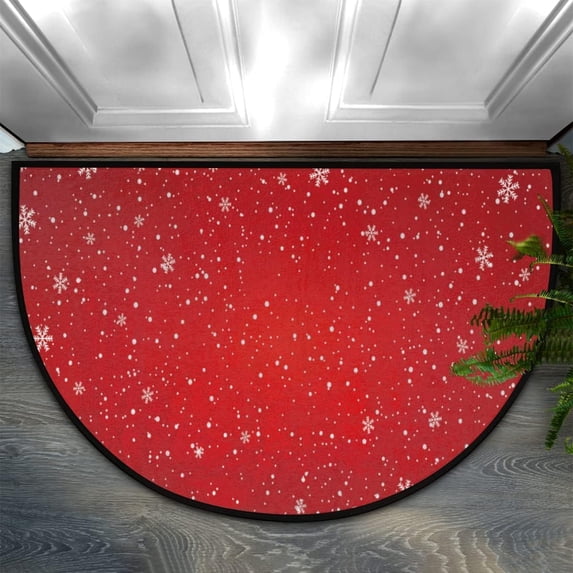 Bathroom Rugs Half Round Doormat Fall Style Element Indoor Anti-Skid Semi Circle Doormat Entrance Fall Half Circle Floor Rugs for Bathroom Area Rugs Mat 18x30 in