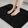 thumbnail image 1 of Bathroom Rugs Mat 16”x24” Absorbent Non-Slip Bath Mat Plush Shaggy Machine Washable Bath Rugs Soft Polyester Bath Mats for Bathroom Floor,Tub and Shower,Black, 1 of 7