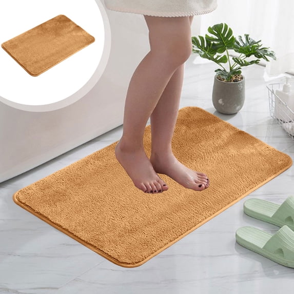 Bathroom Rugs Mat 17x24, Extra Soft Non Slip Absorbent Water Microfiber Bath Rugs, Machine Washable Quick Dry Bath Mats for Bathroom Floor, Shower, Home Decor, Brown