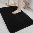 thumbnail image 1 of Bathroom Rugs Mat 24”x36” Absorbent Non-Slip Bath Mat Plush Shaggy Machine Washable Bath Rugs Soft Polyester Bath Mats for Bathroom Floor,Tub and Shower,Black, 1 of 6
