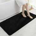 thumbnail image 1 of Bathroom Rugs Mat 24”x48” Absorbent Non-Slip Bath Mat Plush Shaggy Machine Washable Bath Rugs Soft Polyester Bath Mats for Bathroom Floor,Tub and Shower,Black, 1 of 6