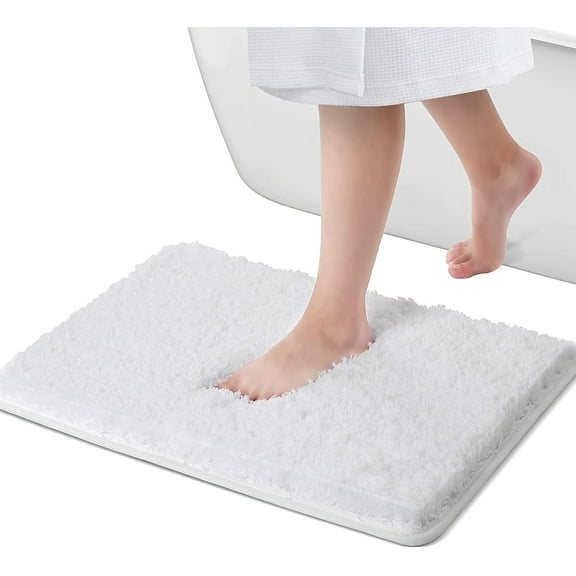 Bathroom Rugs Mat 40x60cm Soft Absorbent White Bath Rug for Bathroom Floor Tub Shower and Home Decor Accessories