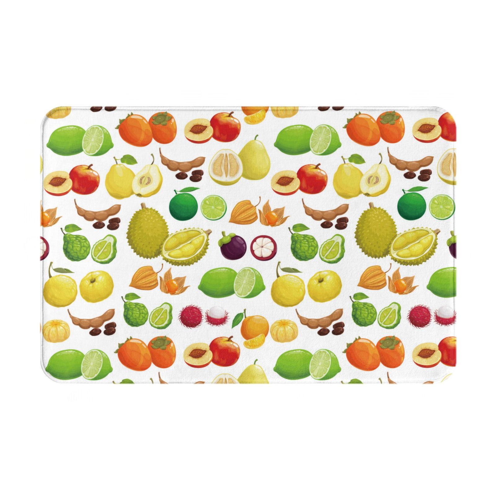 Bathroom Rugs Mat, Assorted fruits Washable Non Slip Bath Kitchen Mat
